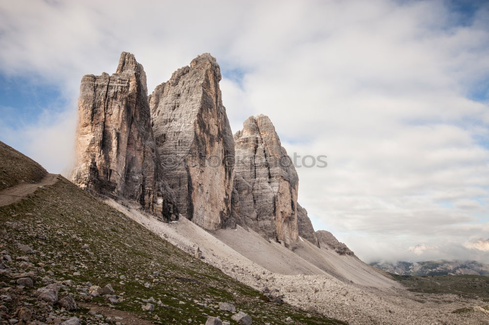 Similar – Image, Stock Photo dolomites three merlons from monte piano