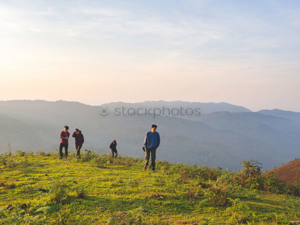 Similar – Image, Stock Photo Happy family standing near the lake at the day time.