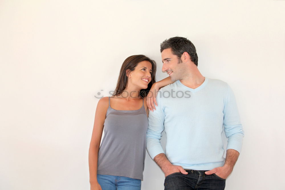 Similar – Couple standing at bus