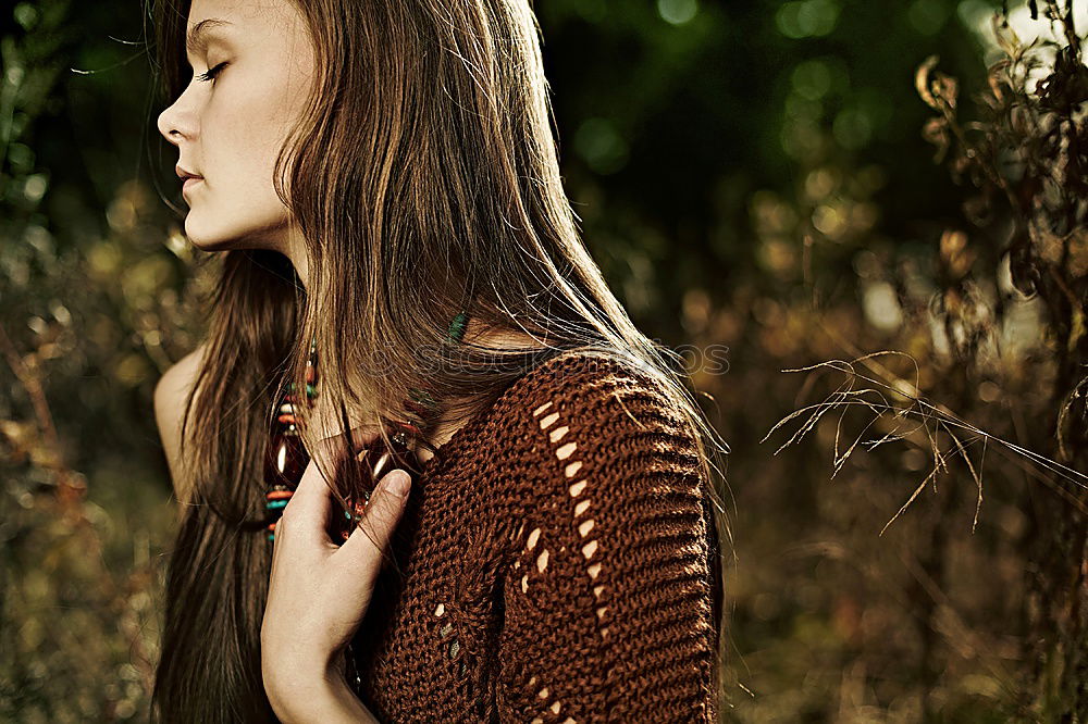 Similar – young brown haired woman in the forest