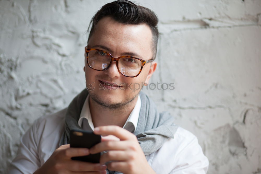 Similar – Attractive man sitting in a restaurant