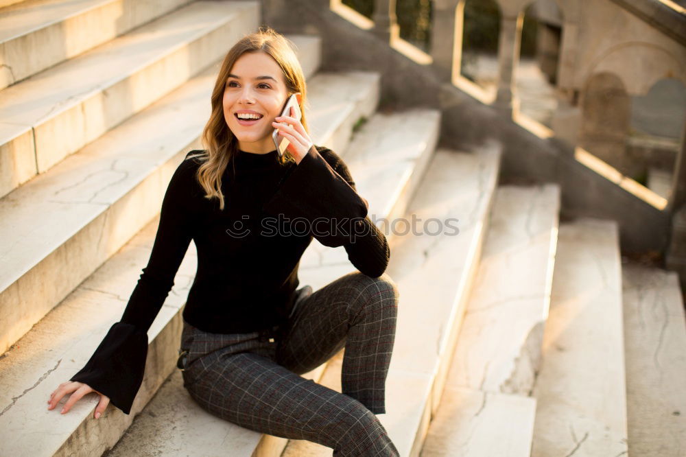 Similar – Image, Stock Photo Beautiful young caucasian woman in urban background