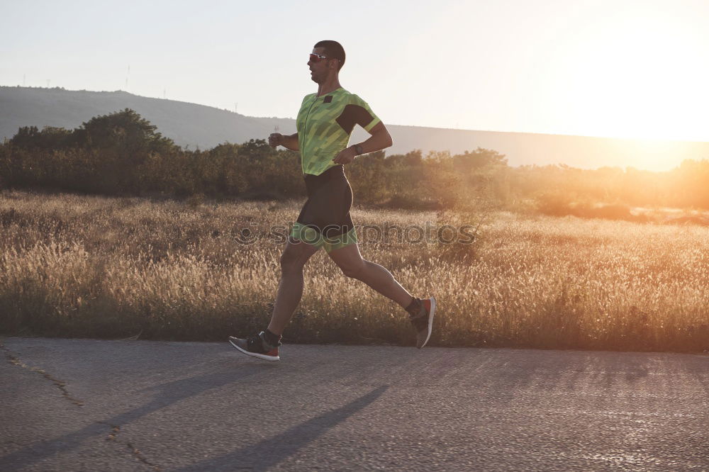Similar – Image, Stock Photo Black man running outdoors in urban road