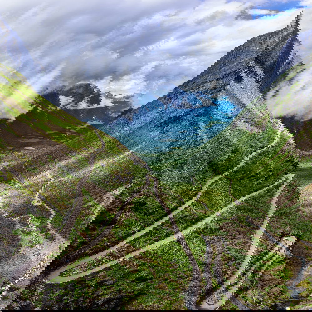 Similar – Image, Stock Photo Hairpin curves in Trollstigen