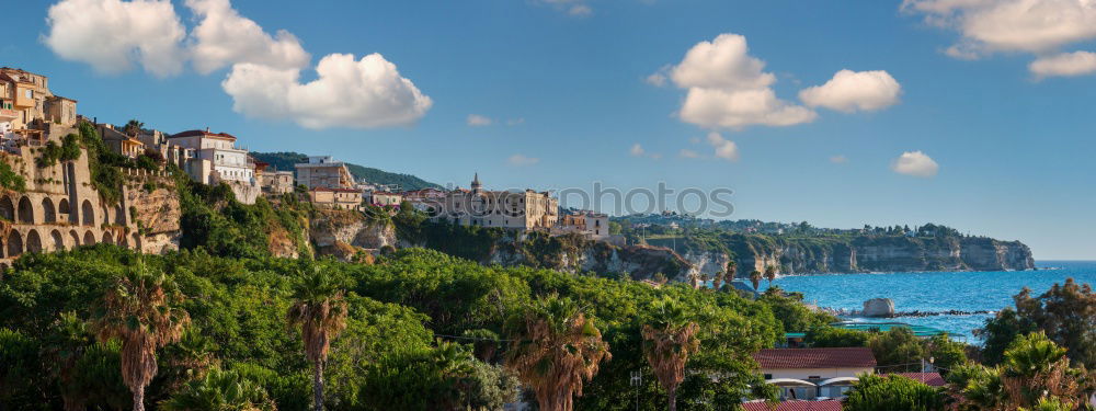 Similar – Image, Stock Photo Beautiful view from hills on the coast town of