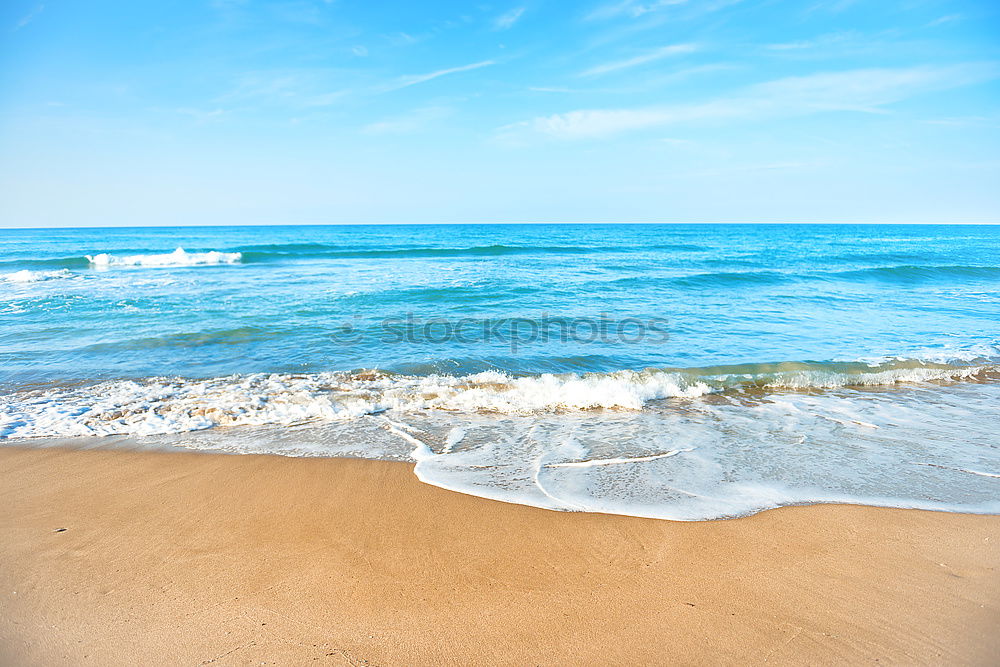 Similar – Tropical beach with sand and sea wave