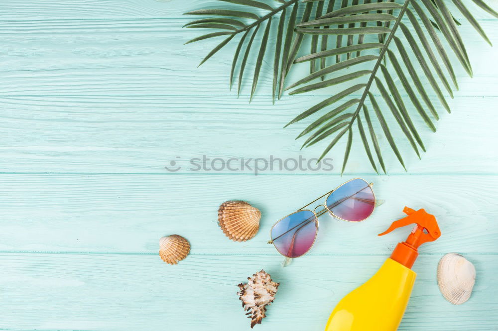 Similar – Seafood on a blue background with algae