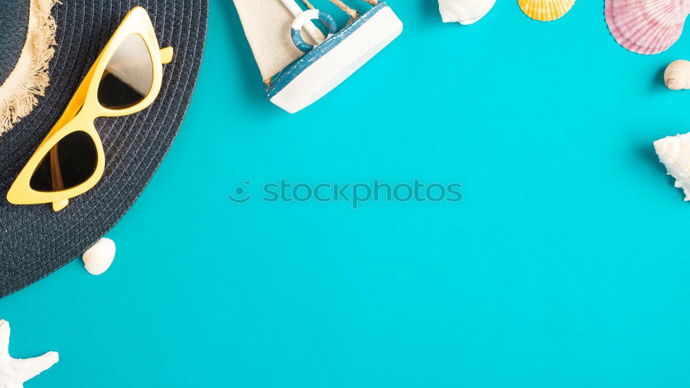 Similar – Image, Stock Photo Summer beach accessories and coconut cocktail