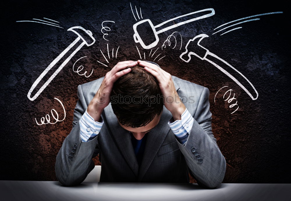 Similar – Image, Stock Photo Social media overload and stress