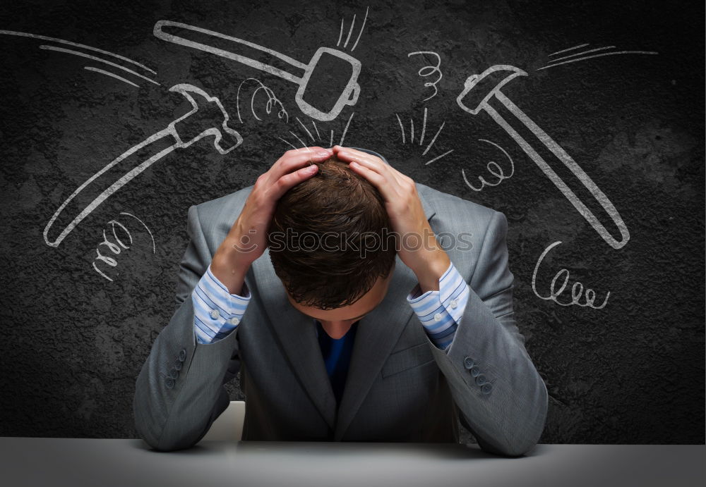 Similar – Image, Stock Photo Social media overload and stress