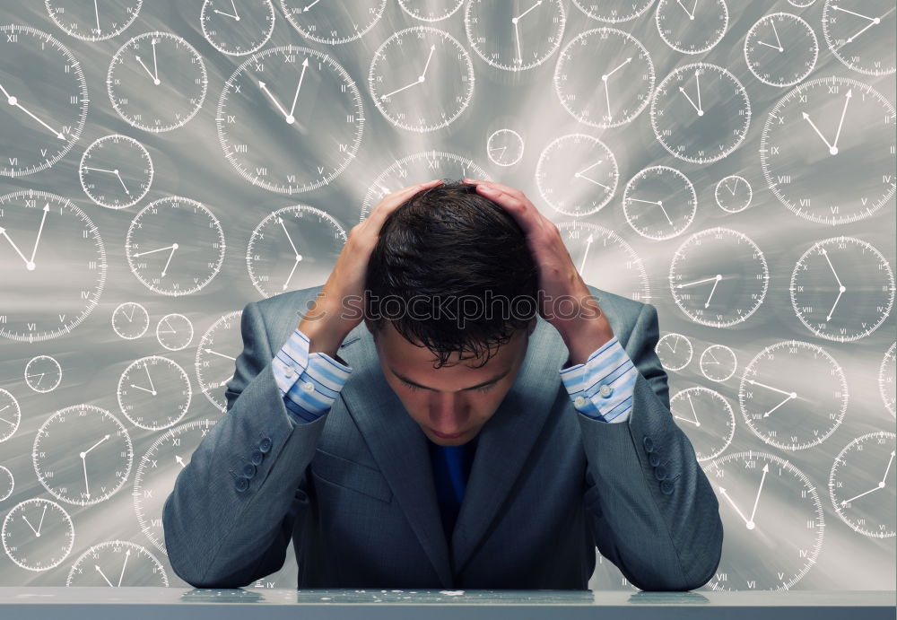 Similar – Image, Stock Photo Social media overload and stress