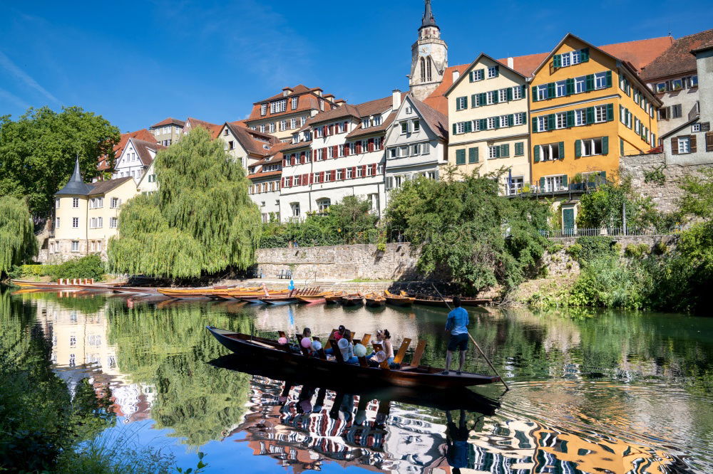 Similar – Image, Stock Photo Little Venice. Venice flair in Bamberg.  The river, the old half-timbered houses and blue sky.