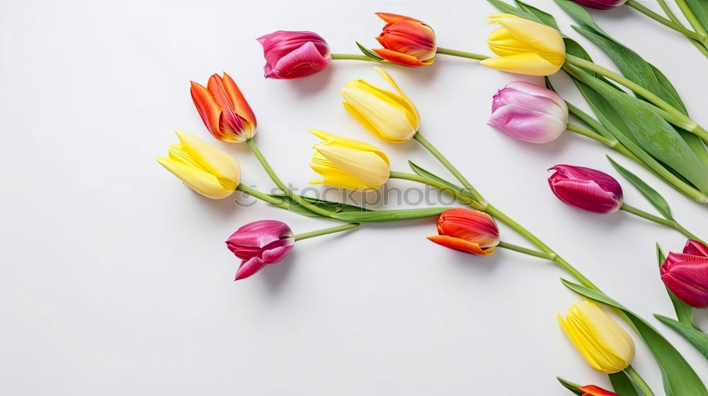 Similar – Hands preparing a Red tulips arrangement