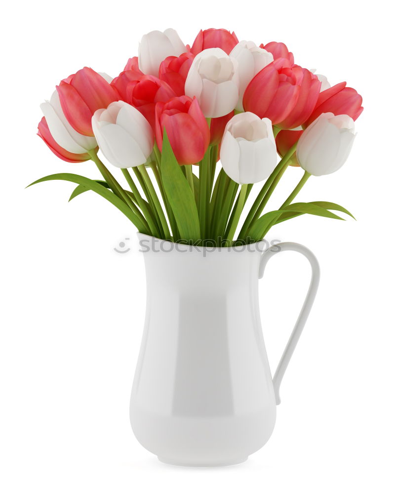 Similar – Image, Stock Photo Pink tulips in violet vase with yellow ribbon