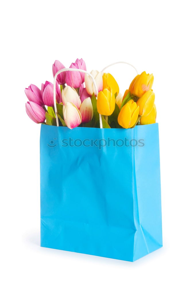 Similar – Image, Stock Photo Pink shopping bag with gerbera flowers