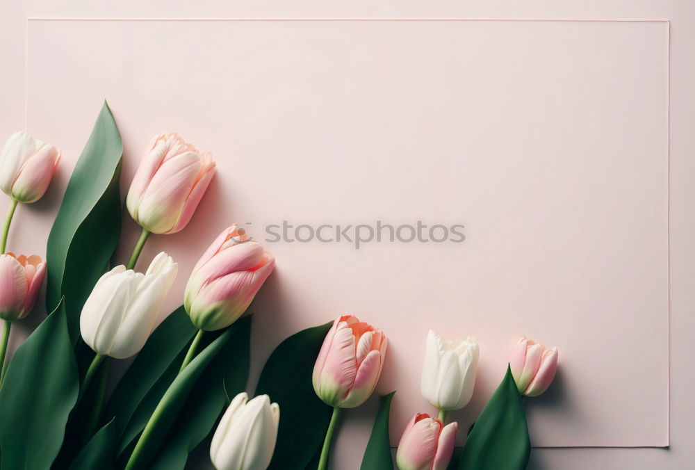 Red Tulips Bouquet On Wood Table