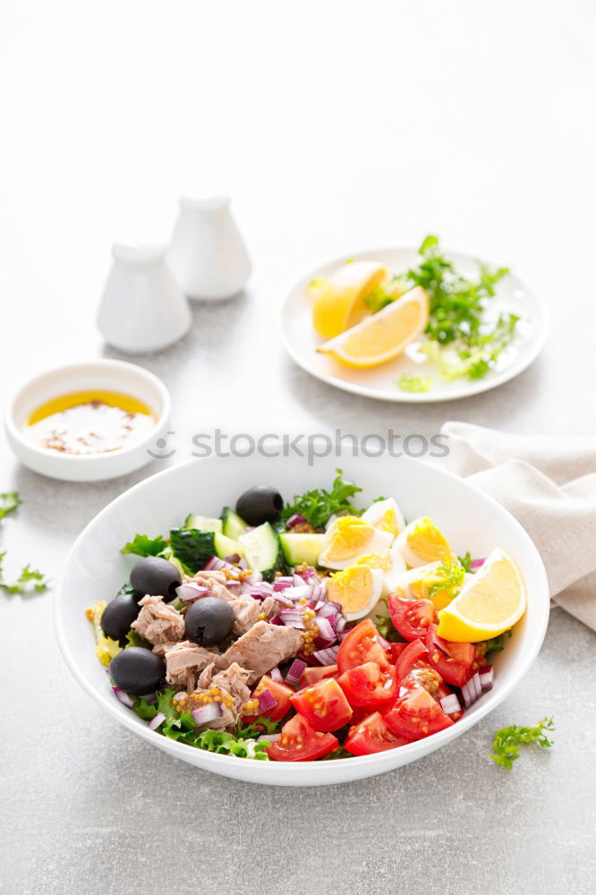 Similar – Image, Stock Photo Woman eating quinoa and vegetables in bowl