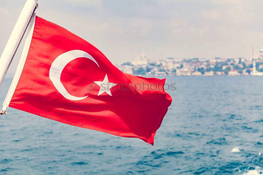 Similar – Image, Stock Photo View of Istanbul from the ferry with a flag in the wind