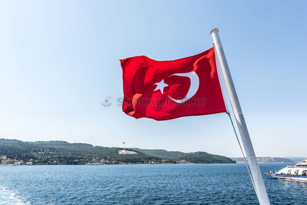 Similar – Image, Stock Photo View of Istanbul from the ferry with a flag in the wind