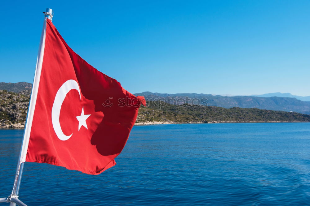 Similar – Image, Stock Photo View of Istanbul from the ferry with a flag in the wind