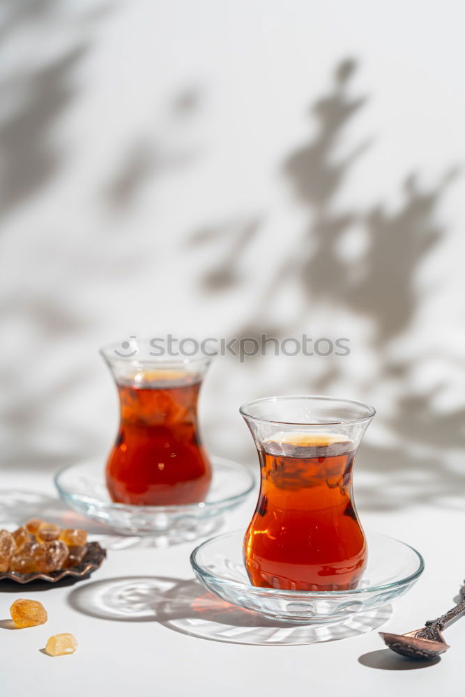 Similar – Image, Stock Photo Cakes with different fruits and cups with tea