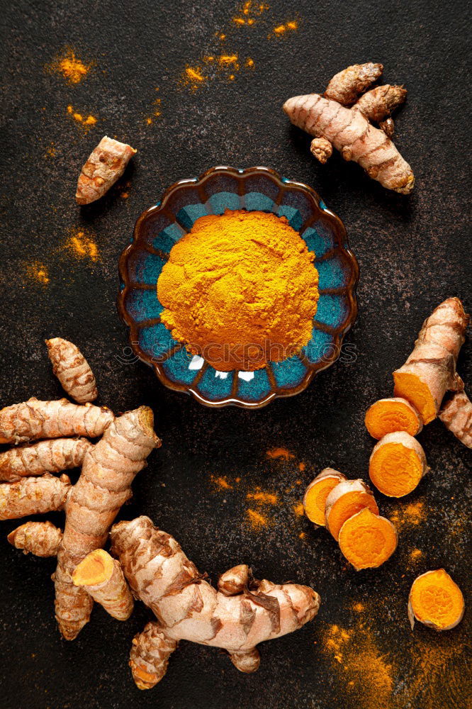 Similar – Image, Stock Photo Roots and turmeric powder