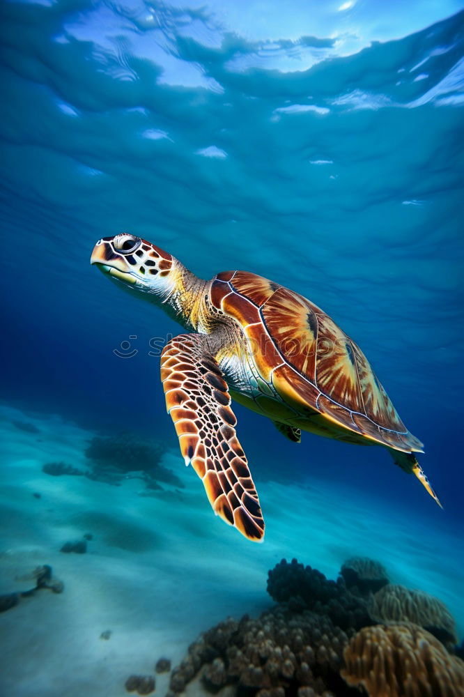 Similar – Sea Turtle Dive Animal