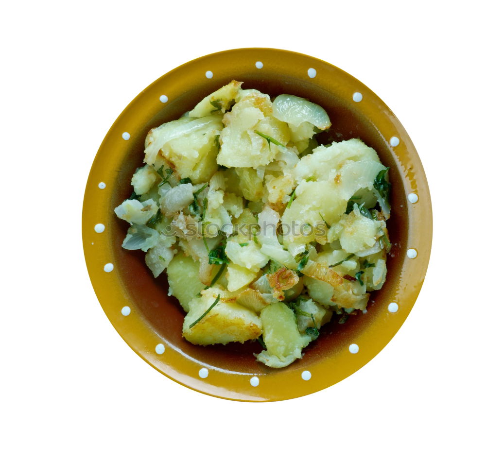 Similar – Potato Salad with Onion and Herbs