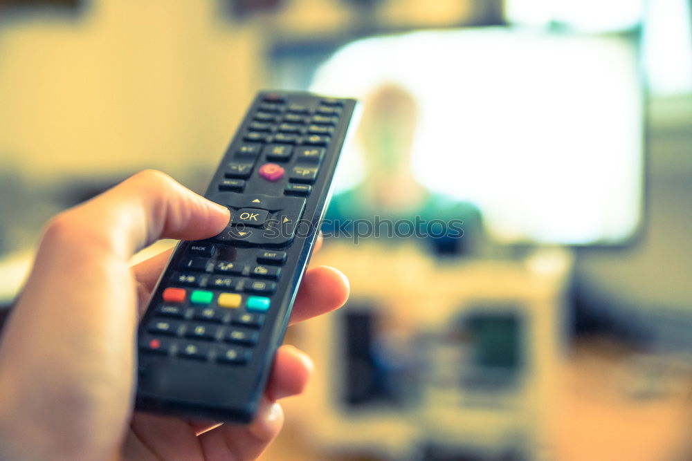 Similar – Image, Stock Photo zapping Television Pushing