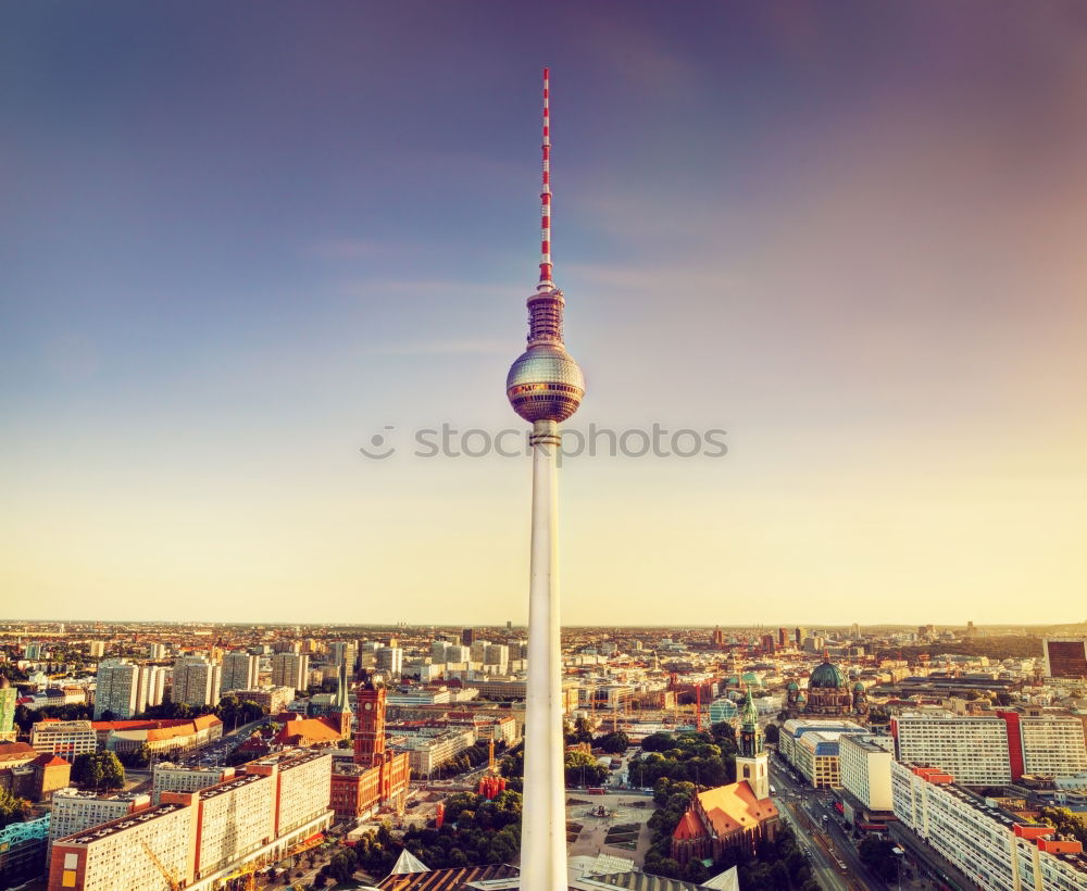 Similar – Image, Stock Photo Sunset at the television tower I