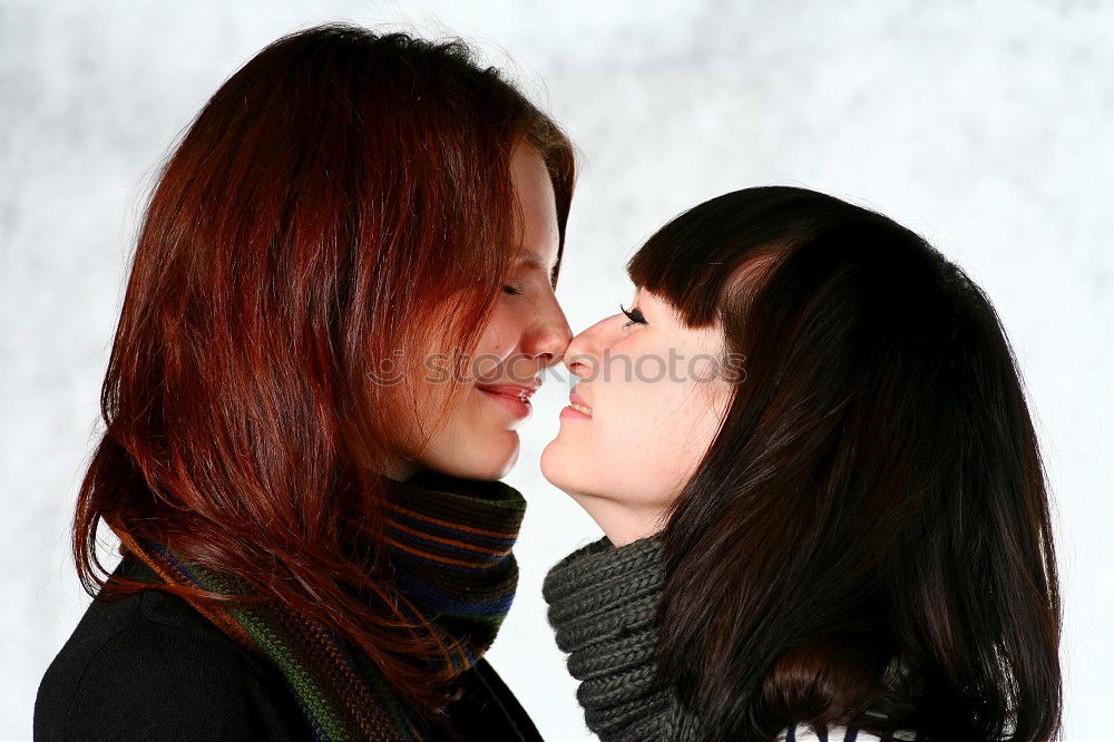 Similar – Image, Stock Photo Beautiful friends in the forest in a winter day