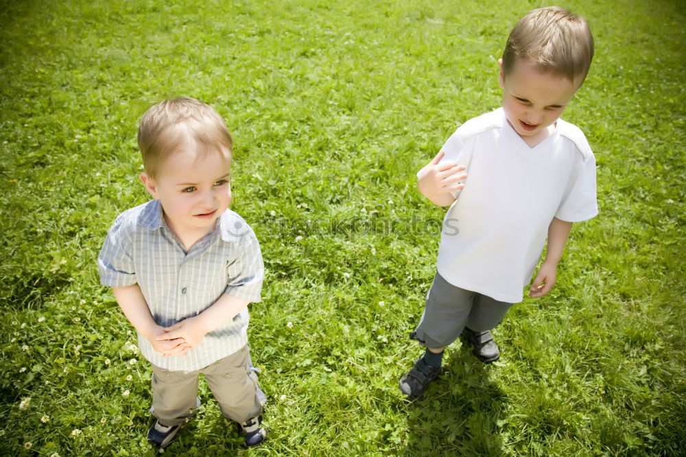 Similar – Image, Stock Photo Happy boy playing with soap bubbles in the park