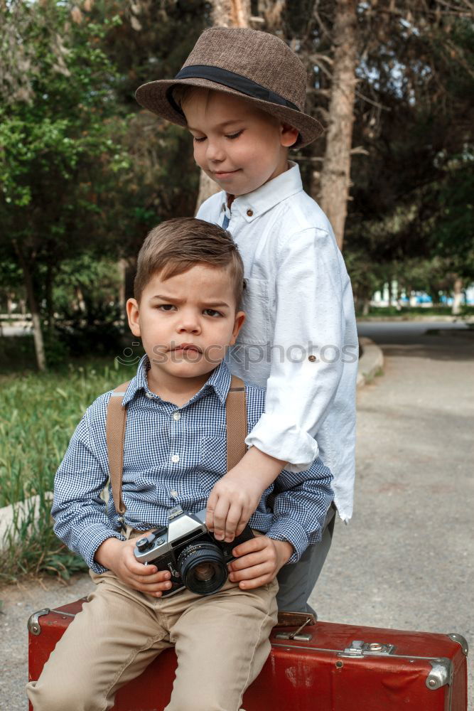 Similar – Image, Stock Photo cute Brothers and sisters