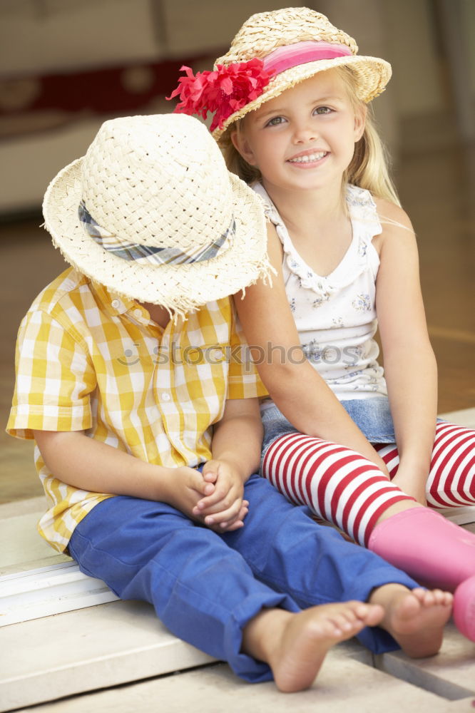 Similar – two happy girls standing on the playground