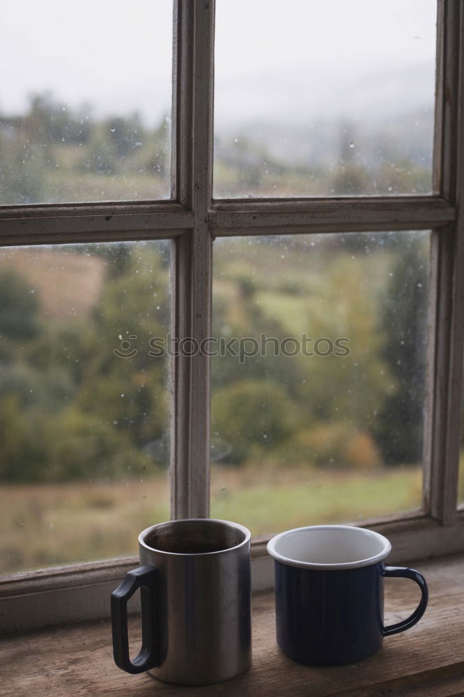 Similar – Image, Stock Photo cozy autumn morning at home. Hot tea and candle