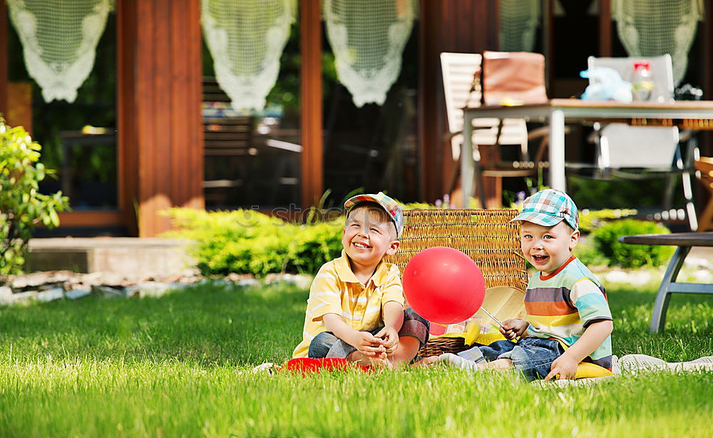 Image, Stock Photo hey yeih! Children in the sandpit