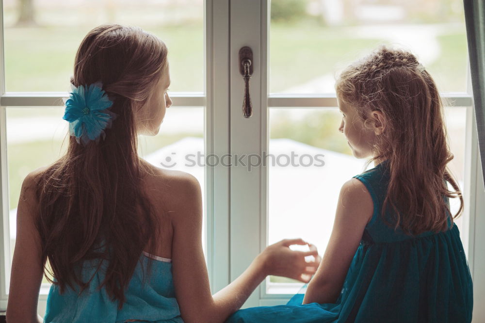 Similar – Image, Stock Photo mother brushing toddler daughter’s hair