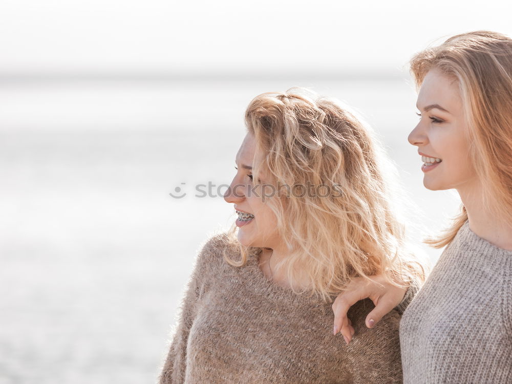 Similar – Two Girls Friend Laughing and having a good time in a sunny day