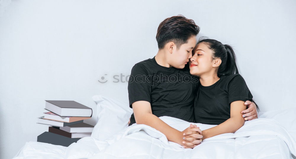 Similar – Image, Stock Photo indoor portrait of happy mother and child son
