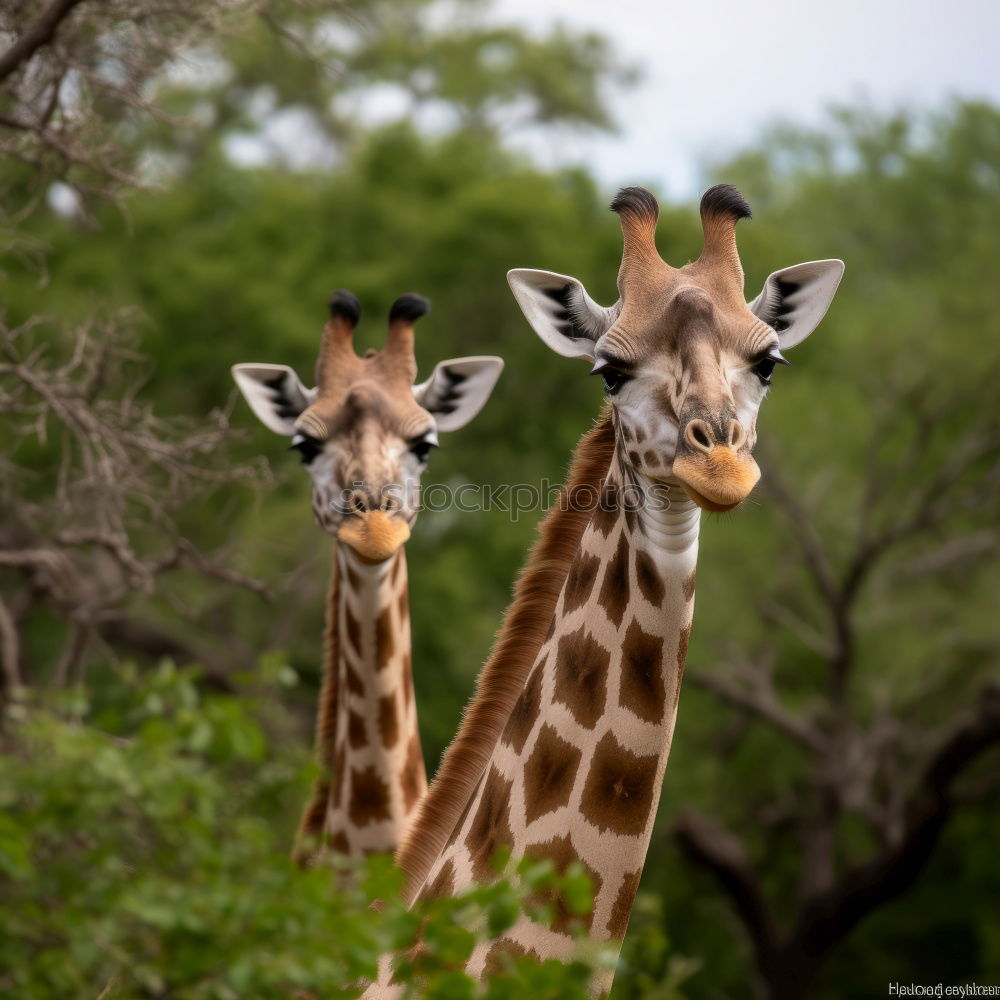 Similar – giraffe family Namibia