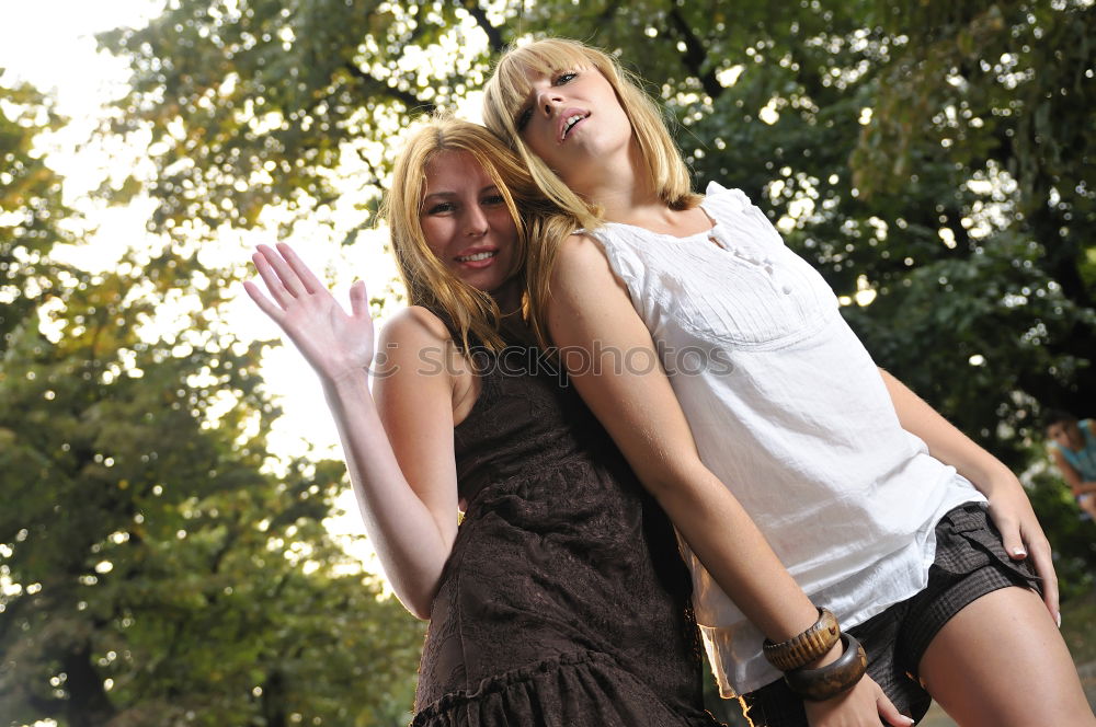 Similar – Image, Stock Photo sisters Style Joy Happy