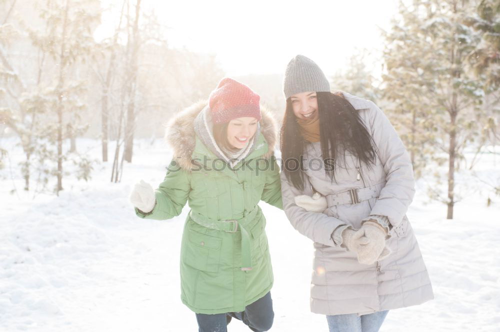 Similar – Mother and daughter during the walk in the forest