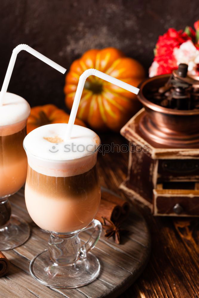 Similar – Image, Stock Photo Pumpkin spice coffee with whipped cream