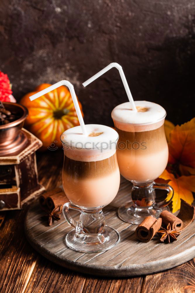 Similar – Image, Stock Photo Pumpkin spice coffee with whipped cream