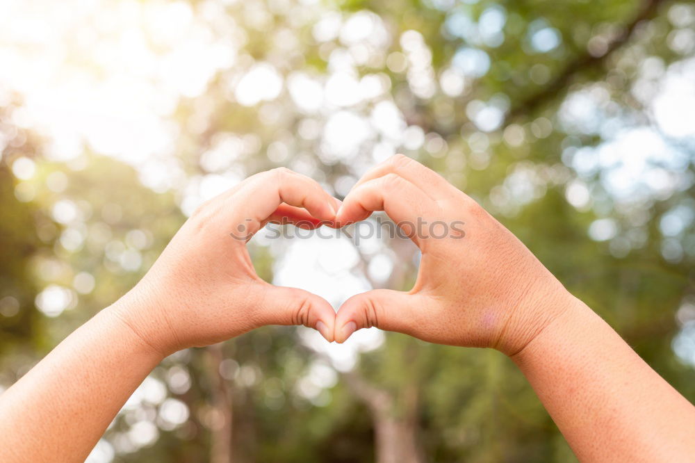 Similar – Image, Stock Photo Woman gesturing heart on street