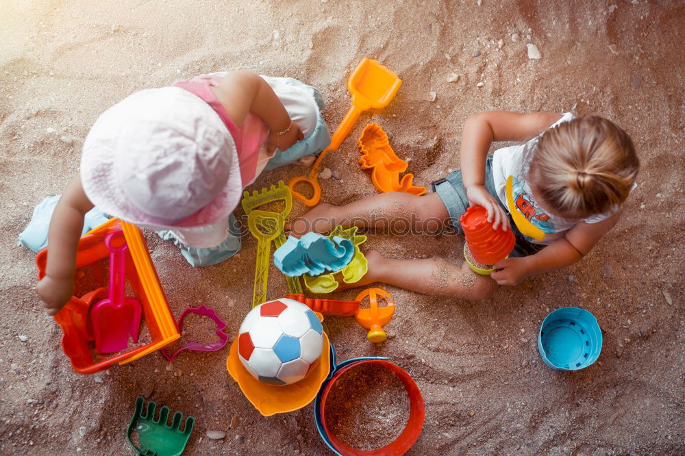 Image, Stock Photo sandbox friends Playing