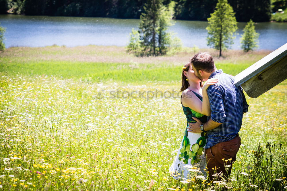 Similar – happy lovers on Holiday in the alps mountains