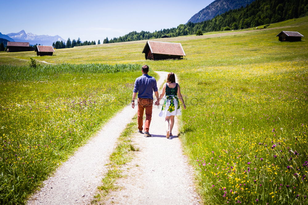 happy lovers on Holiday in the alps mountains