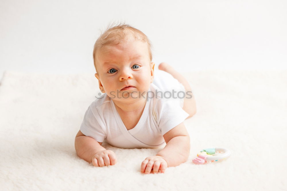 Similar – Cute Baby Girl Lying in the Crib