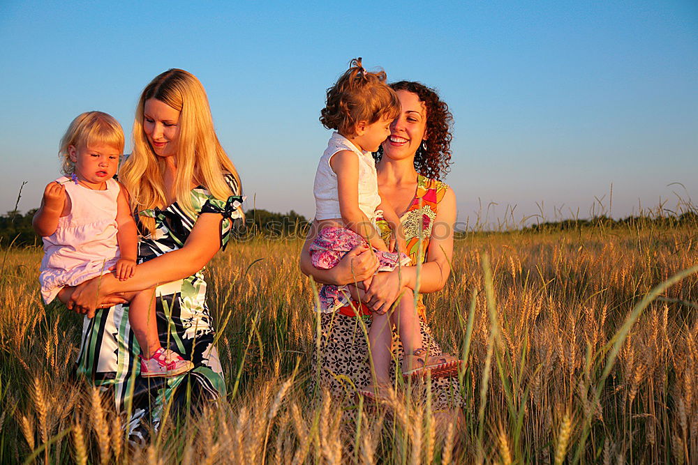 Similar – Image, Stock Photo Happy lesbian couple with child